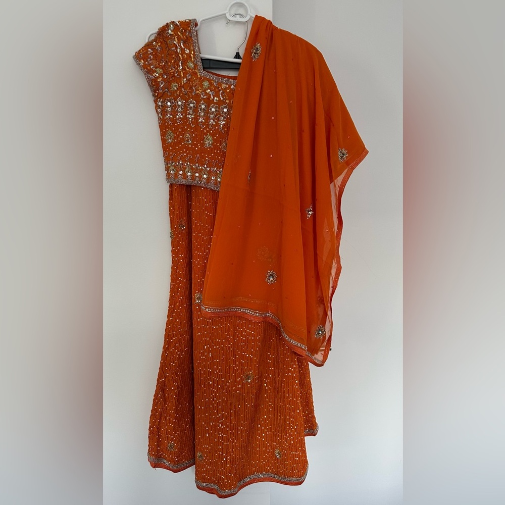 Orange Lehenga Choli - Indian Dress